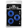 GK Power Lot de 3 Cockrings souples Gear Up Bleus